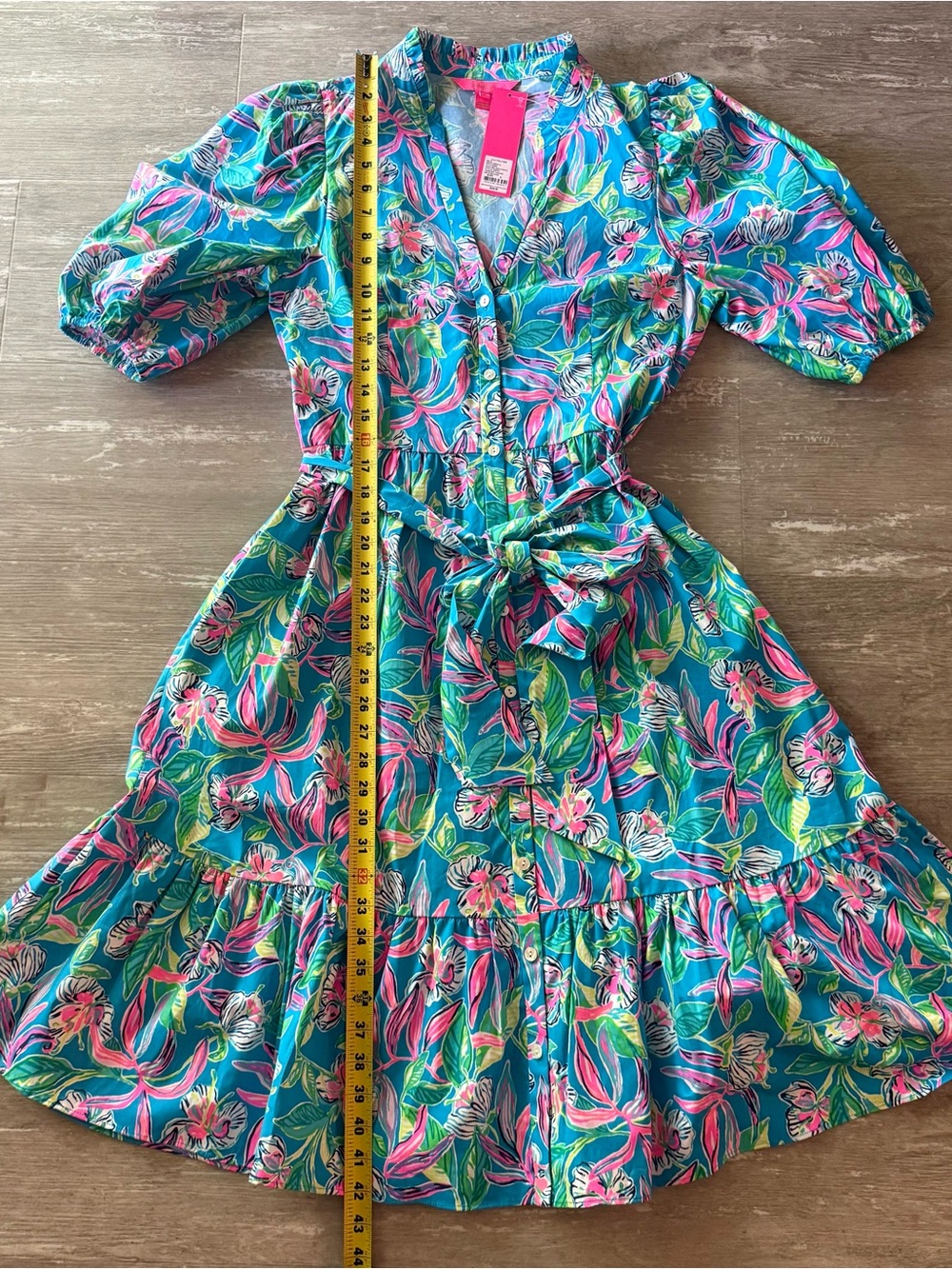 Lilly Pulitzer Shona Midi Shirtdress Turquoise Keep on Beleafin NEW women’s 8 - Picture 8 of 10